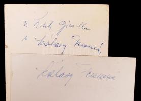 Szálasi Ferencné (szül. Lutz Gizella) aláírása az őt ábrázoló fotókon