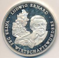 Németország 1992. "Ludwig Erhard" Ag emlékérem (40mm) T:PP ujjlenyomat 
Germany 1992. &quo...