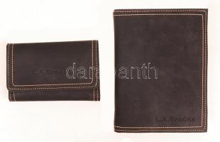 L.A. Brooks fekete velúr kulcstartó és pénztárca jó állapotban