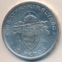 1938. 5P Ag "Szent István" T:2- polírozott Adamo P8.1