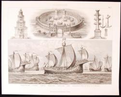 Cca 1880 Seewesen Taf.2., Brockhaus, acélmetszet, 21×29 cm