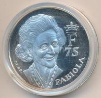 Belgium 2003. "75 éves Fabiola belga királyné" Ag emlékérem dísztokban, tanúsítvánnyal (11,5g/0.925/30mm) T:PP Belgium 2003. "Queen Fabiola is 75 years old" Ag medallion in original case, with certificate (11,5g/0.925/30mm) C:PP