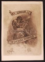 Haranghy Jenő (1894-1951): Ex libris Josephi Boros. Rézkarc, papír, jelzett a karcon, 19×14 cm