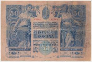 1902. 50K felülbélyegzés nélkül T:III- Adamo K23B