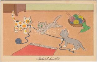 15 db humoros magyar képeslap Réber László rajzaival (modern) / 15 unused funny postcards pinx. László Réber