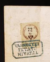 1862 Szombathely, Díszes fegyvertartási engedély Vas megye Alispáni Hivatalának pecsétjével