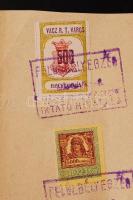 1925 Vác, Szegénységi bizonyítvány városi illetékbélyegekkel