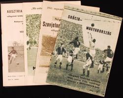 1955-1960 4 db meccsfüzet a magyar válogatott által játszott mérkőzésekről