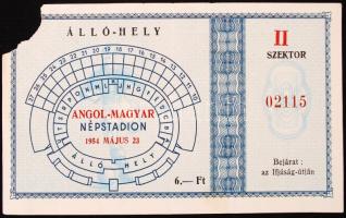 1954 Jegy a Népstadionba az Aranycsapat 7:1 re véződőtt magyar-angol focimeccsére