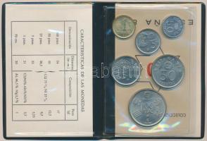 Spanyolország 1980. "Labdarugó VB" szett 6 klf db 50c-100P T:1 eredeti dísztokban és tanúsítvánnyal! Spain 1980. "World Cup soccer games" set, six different coins in original pack 50 centimos-100 Pesetas C:Unc