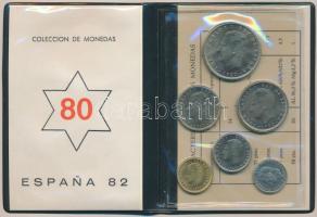 Spanyolország 1980. "Labdarugó VB" szett 6 klf db 50c-100P T:1 eredeti dísztokban és tanús...