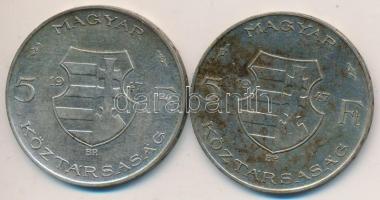 1947. 5Ft Ag "Kossuth" (2x) T:2- Adamo F8.1