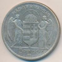 1930. 5P Ag "Horthy-jobbra" T:3 Adamo P8