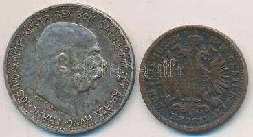 Ausztria 1885. 1Kr Cu + 1914. 1K Ag "Ferenc József" T:2-
Austria 1885. 1 Kreuzer Cu + 1914...