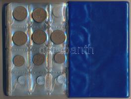 Spanyolország ~1950-1980. 10c-5E klf db-ból álló fémpénz gyűjtemény 6 db berakólapon kisalakú albumba rendezve T:vegyes Spain ~1950-1980. 10 Cent - 5 Ecu diff pcs in coin collection in small collectors album with 6 sheets C:mixed