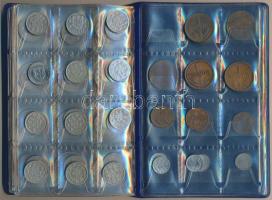 Spanyolország ~1950-1980. 10c-5E klf db-ból álló fémpénz gyűjtemény 6 db berakólapon kisalakú albumb...