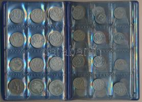 Spanyolország ~1950-1980. 10c-5E klf db-ból álló fémpénz gyűjtemény 6 db berakólapon kisalakú albumb...