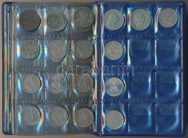Spanyolország ~1950-1980. 10c-5E klf db-ból álló fémpénz gyűjtemény 6 db berakólapon kisalakú albumb...