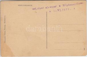 Királyhelmec, Főtér, Királyhelmeci gazdasági és kereskedelmi bank, valutaváltó, katolikus templom / ...