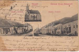 Királyhelmec, Főtér Rosenblüth Vince kereskedése, Rigó szálloda és korcsma, katolikus templom / Rosenblüth's shop at the main square, Hotel Rigó, catholic church (fl)