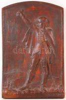 Fetter Károly (1889-1937): Ballagási emlék 1933. Festett kerámia, kisebb lepattanásokkal, jelzett, 43×28 cm