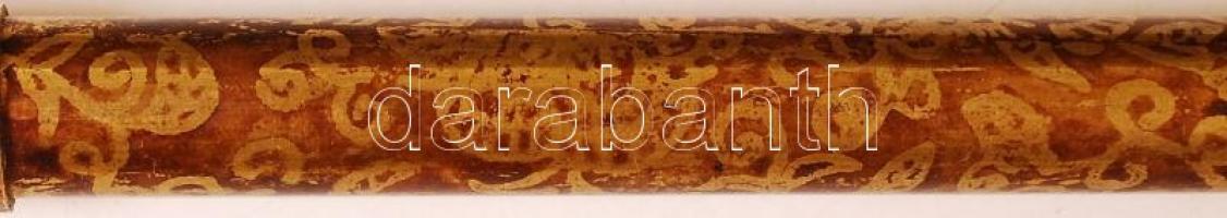 Ornamentikás mintával díszített ópiumszívó pipa, h: 26 cm