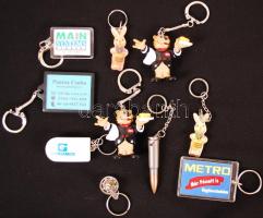 Figurás reklámkulcstartók, 10 db