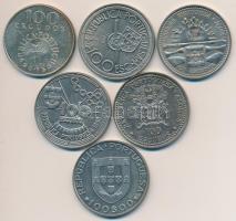 Portugália 1974-1995. 100Esc (6xklf) T:1,2 Portugal 1974-1995. 100 Escudos (6xdiff) C:UNC,XF