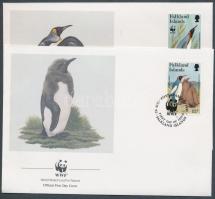 WWF Penguins stamps from a set 2 FDC, WWF Pingvinek bélyegek egy sorból 2 FDC