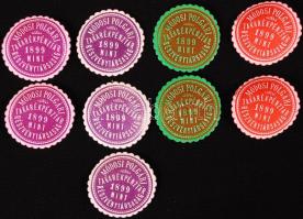 9 db különböző pecsétbélyeg (Módosi Polgári Takarékpénztár Részvénytársaság)