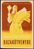 1946 Búzakötvény kétoldalas reklámlap, rajta "A búza a Magyar föld aranya" mondattal, 10x1...