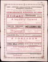 cca 1930-1940 Láng L. Gépgyár Alkalmazottak Sportkörének Műkedvelő-csoportja által rendezett színpadavató műsoros estjének plakátja