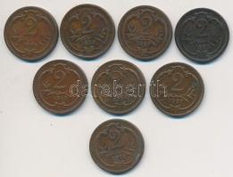 Ausztria 1893-1914. 2h (8x) T:2,2- Austria 1893-1914. 2 Heller (8x) C:XF,VF