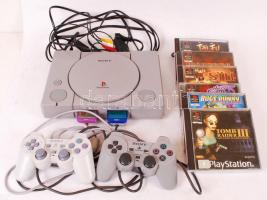 Play Station lejátszó 6 db eredeti játékkal, távirányítóval, 1 db lejátszó jó állapotban