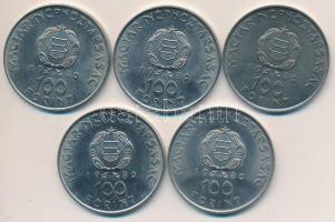 1980. 100Ft Ni "Szovjet-Magyar Közös Űrrepülés" (5x) T:BU