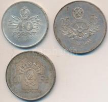 1956. 10Ft + 20Ft + 25Ft Ag "10 éves a Forint" sor T:2,2-