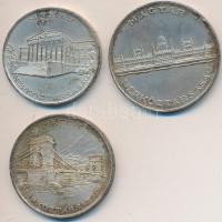 1956. 10Ft + 20Ft + 25Ft Ag "10 éves a Forint" sor T:2,2-