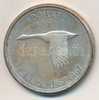Kanada 1967. 1$ Ag "100 éves a Konföderáció" T:2- Canada 1967. 1 Dollar Ag "100th Anniversary of the Confederation" C:VF