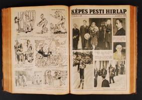 1930-1931 Képes Pesti Hírlap LII. és LIII. évfolyam bizonyos számai könyvbe kötve