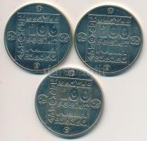 1985. 100Ft 3klf db Alapkka "Természetvédelem - Vadmacska, Mocsári teknős, Vidra" T:BU Adamo EM82,83,84