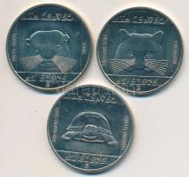 1985. 100Ft 3klf db Alapkka "Természetvédelem - Vadmacska, Mocsári teknős, Vidra" T:BU
Ada...