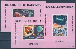 Centenary of UPU set + perforated block + 6 imperforated block with printed perforation 100 éves az ...