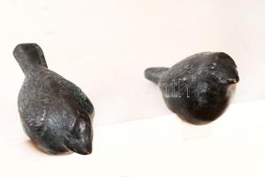 Antik madárka pár, réz (zöld patina), kandallóra, könyvszekrényre helyezhető, jelzés nélkül, 4×11 cm