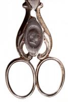 cca 1900 Solingeni olló Ferenc József és Erzsébet királyné portréjával /
Solingen scissors with the ...