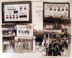 cca 1960 Cél-távdobó (horgász) világbajnokság tabló és csoportképei(18 db) oklevelekkel, 18x12 és 30...
