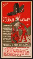 1926 előtt, Az Arak és Fehér cég "Vulkán" vasalójának színes reklámszórólapja /  Flyer 17x9cm