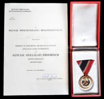 1969. "Bányászati Szolgálati Érdemérem" arany fokozata mellszalagon adományozó tokban adományozói okirattal T:2