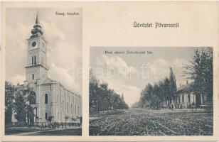 Pitvaros, Evangélikus templom, Szövetkezeti ház (ragasztónyom / gluemark)