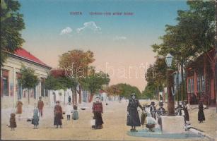 Harta, Újváros utca artézi kúttal; Molnár Gyula kereskedő kiadása