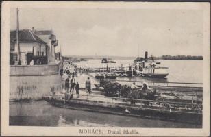 Mohács, Dunai átkelés, hajó, Pollák Róbert kiadása (fa)